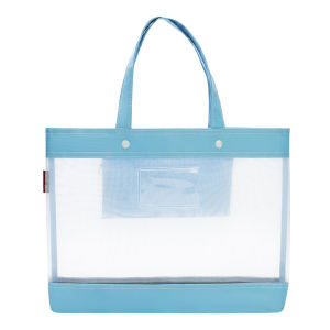 Transparent Art Canvas Zipper Bag Handheld Document Bag Tutoring Supplemental Student Book Bag A4 Mesh Pocket Storage Bag