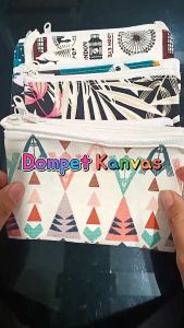 YUME SHOP - Dompet Koin Kanvas Pouch Kartu Kunci Motif Dompet Souvenir Coin Purse Pouch