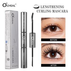 4D Fiber Mascara Waterproof Sweatproof Lengthening Curling Mascara Long Lasting No Clumping Black Eyelash Makeup
