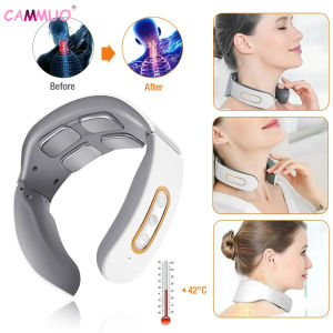 Cammuo Electric Shoulder Pulse Massager 4 Head Pulse Heating Cervical Vertebra Relax Relief Massage