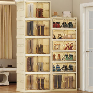 MLZH | Transparent Dustproof Shoe Cabinet Multiple Layers No Assembly Folding