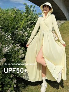 MiiOW | เสื้อคลุมกันแดดยาวปานกลางสำหรับผู้หญิง ฤดูร้อนปี 2025 เสื้อคลุมกันแดดแบบครอบครัว ปกโปโล แขนยาว ปกโปโล สีพื้น