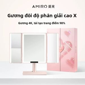 AMIRO | Gương Trang Điểm Có Đèn Điều Chỉnh Gập Được