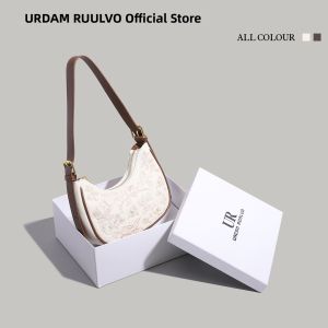 URCDN RDALVO | Chinese Embroidery Crescent Bag Casual and Work Shoulder Canvas Bag