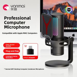 Yanmai USB Computer Microphone for  Mac Desktop Mic Air15 BookPro14 13 Recording Live Broadcast Professional Microphone