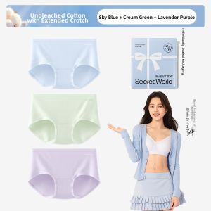 Secret World | Modal Extended Crotch No-riding Mid High Waist Breathable Summer Panties
