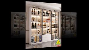 Tủ Rượu Trang Trí Phòng Khách Bằng Gỗ MDF Cánh Kính – Sang Trọng - Hiện Đại TRK501B - NỘI THẤT LẮP RÁP VIENDONGADV