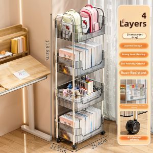 MEIZHUFU | Home Dormitory Multi-level Snack Book Organizer Trolley