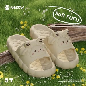 MONLEYTA | Girls Cartoon Sheep Slippers Summer Indoor Home Use Anti-Slip No Odor EVA Comfortable Feeling Flat Sandals Home Slippers