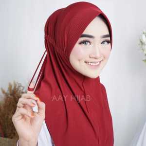[BEST SELLER] Jilbab Instan Serut Polos Jersey - Kerudung Wanita