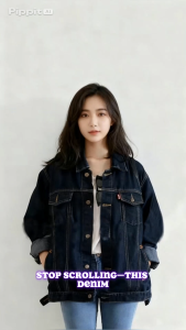 JAKET DENIM JEANS CEWEK MURAH JUMBO OVER SIZE M - 6XL LD 138cm MUAT 120KG JAKET JEANS WANITA JAKET