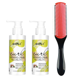 Bộ Kem Tạo Kiểu Tóc Xoăn 100ml - Mousse Dưỡng Tóc Giữ Nếp Chống Rối Tạo Độ Bóng Mượt Với Lược 9 Hàng 3 Món Dành Cho Tóc Xoăn Tự Nhiên