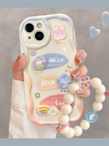 Graffiti Rabbit for Apple 15 Phone Case Iphone14 Protective Case 12/13pro Cute 11promax New Arrival 7P/8Plus/6SPlus Bracelet X/Xr/Xs Max Female SE2/3