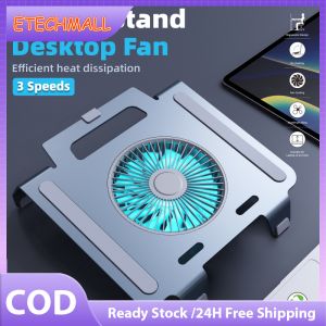 Aluminium Alloy Laptop Cooling Pad For Macbook Notebook Stand 3 Speeds Table Cooling Holder Bracket With Radiator Desktop Silent Fan Cooler Laptop Stand For 11-17 Inch