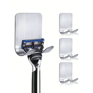 Stainless Steel Razor Hook Wall Adhesive Shaving Shaver Shelf Storage Holder for Bathroom Kitchen Organizer