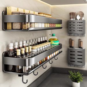 Drill-Free Wall-Mounted Stainless Steel Storage Rack