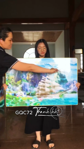 Tranh thuận buồm xuôi gió con đường tương lai rộng mở tráng gương treo tường GQC72