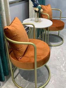 Modern Minimalist Iron Art Sofa Set Hotel Leisure Balcony Furniture Small Household Style Three-piece Suite Customizable Sponge Filling