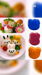 Cetakan Nasi Bento 3in 1 Nasi Alat Cetak Nasi Sushi Karakter 3D motif lucu isi 3