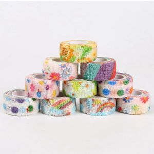 5 Pcs/Lot 2.5cm Wide Self Adhesive Bandage WrapColorful Athletic Elastic Cohesive Bandage for SportsKnee & WristAnkleWork