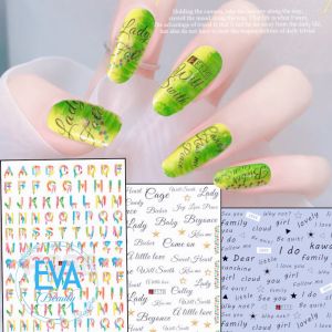 Miếng Dán Móng Tay 3D Nail Sticker Tráng Trí Hoa Văn Hoạ Tiết Chữ Viết Alphabet F038 / F170 / F171