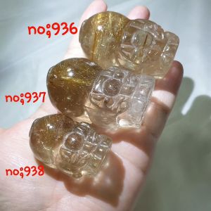 发晶貔貅/ Feng Shui !Golden Rutile Pixiu Pi Yao Crystal Carving | 金发晶貔貅 | Golden Rutile Quartz Pixiu Carving