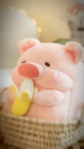 Thú nhồi bông Heo béo ôm qủa chuối đáng yêu - Size từ 22cm đến 50cm - Quà tặng gấu bông heo Lulu êm mịn.
