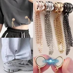 4/8/12PCS DIY Sewing Supplies Chain Magnetic Buckle Exquisite Brooch Buckles Roll Up Pants Legs Alloy Change Shorts Trouser Leg
