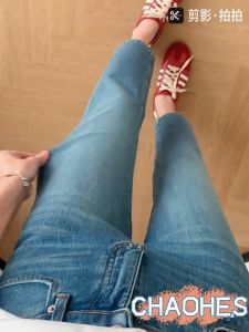 CHAOHES กางเกงยินส์ เอวสูง สวมใส่สบาย กางเกงยีนส์ยืด ขนาดเต็ม S-5XL