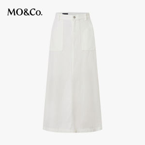 MO&Co. | New Summer Lightweight Cotton-Linen A-Line Denim Skirt
