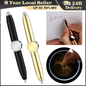 Multifunctional Decompression Finger Rotate Luminous Gyro Pens Toy Fidgets Spinner LED Light Ballpoint Pen Metal Gyro Pen Gift