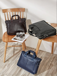 BOSTANTEN | Large Capacity Handheld Simple Business Shoulder Leather Briefcase