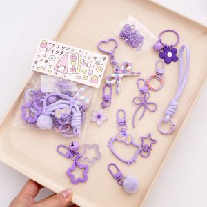 Multi Color Cute Keychain Charms Mixed Style Metal Key Ring With Lobster Clasp For DIY Jewelry Making Phone Chain Craft Supplies