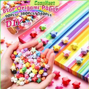 C.N. 90/380/540Pcs Lucky Star Origami DIY Crafts Gift for Birthday Valentines Day Home decoration