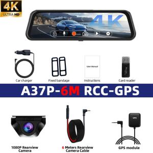 E-ACE | 4K10 Inch Full Touch Screen WiFi Mirror Dashcam Optional 1080P Backup Camera For Car Reverse Assist Function 24H Park Monitor
