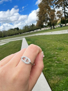 แหวนเงินแท้ แหวนเพชรเมซzan ชุบทอง 18K แหวนแฟชั่นสุดเก๋สำหรับผู้หญิง แหวนทองคำขาว แหวนหมี แหวนสัตว์เลี้ยง