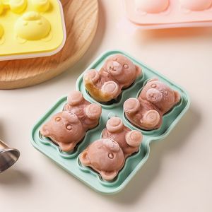 S&S Ice Maker Bear Ice Molds Ice Cube Trays 3D Ice Cream Moulds DIY Drink Ice Coffee Juice Bear Safe Silicone Molds