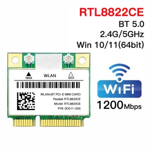 Kebidumei | KEBIDUMEI Wireless Mini Pcie RTL8822CE Network Card Wifi 5 Bluetooth 5.0 Adapter Dual Band 5G/2.4Ghz Card For 802.11ac Win 10/11