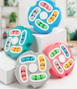 Decompression Toys Rotating Magic Rubik Bean Cube Fidget Toy Triangle Small Beads Educational Toy Childrens Puzzle Stress Relief Toys for boys girls