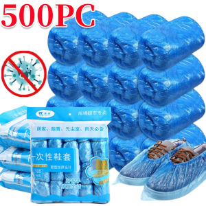 500pcs Shoes Covers / Disposable Foot Covers / Portable Waterproof Boot Covers / Home Floors Outdoors Plastic Hygienic Shoe Cover