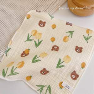 Set 6 Khăn Sữa Muslin 2 Lớp Cho Bé Dolphin 30x30cm Mềm Mịn Thoáng Khí Thấm Hút Tốt Họa Tiết Đáng Yêu Dễ Giặt Không Xù Không Xổ Lông