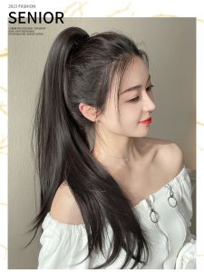 Snap-on Ponytail Hairpiece Natural Slightly Curly Braided