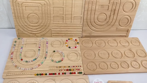 Papan Beads Kayu 13cm/35cm/43cm Papan Manik Manik Gelang Dengan Papan Beads Penanda Ukuran