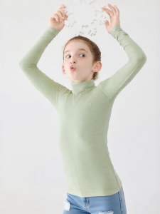 JOLLY BEAN | Figure Skating Series Rhinestone Fleece Stretchy Girls Top