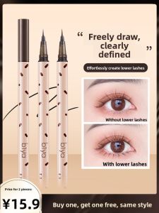 MONLEYTA | Waterproof Ultra Fine Eyeliner Pen Set Of 2 Long Lasting Non Smudging Gray Brown For Beginners Women Authentic Molluscan Pen