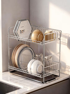 BANGJIE | Double-layer Drain Water Stainless Steel Kitchen Utensil Rack