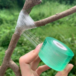 YESPERY เทปฟิล์มต่อตาต้นไม้ PE ยืดหยุ่น100เมตร/ม้วนม้วนเทปติดต้นไม้ในสวนสามารถปลูกต้นไม้ยืดได้กว้าง2/3ซม.