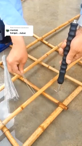 Alat Pengikat Kawat Beton Ikat Kawat Bendrat Beton Efisiensi Otomatis Karet 310mm
