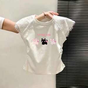 Rabbit Cake Print Pure Cotton Tshirt for Girls