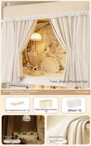 YANYANGTIAN | Heavy Blocking U-Shaped Track Bed Curtain 1PC